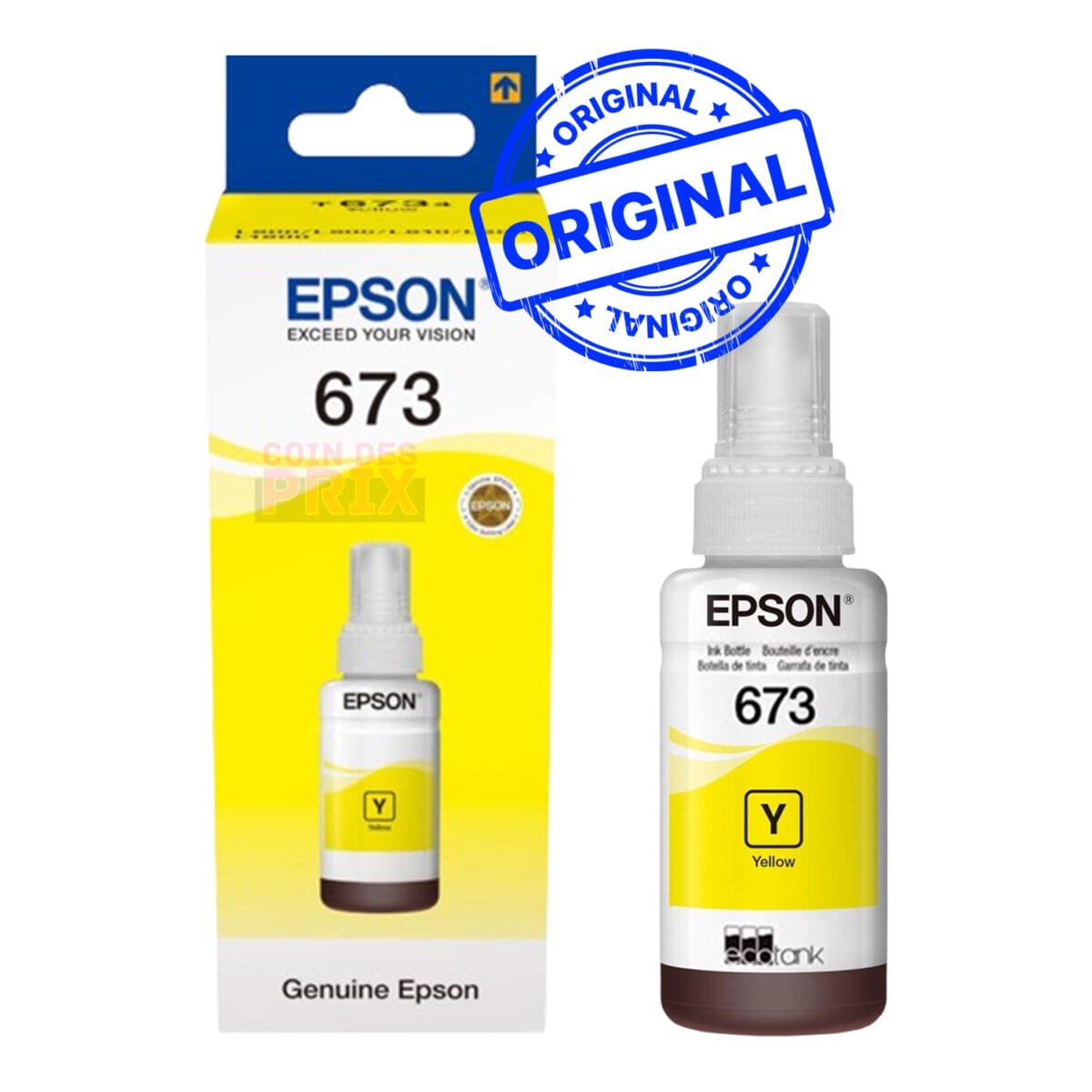 Epson 673 Y Jaune Bouteille d'encre Epson d'origine (C13T67344A)