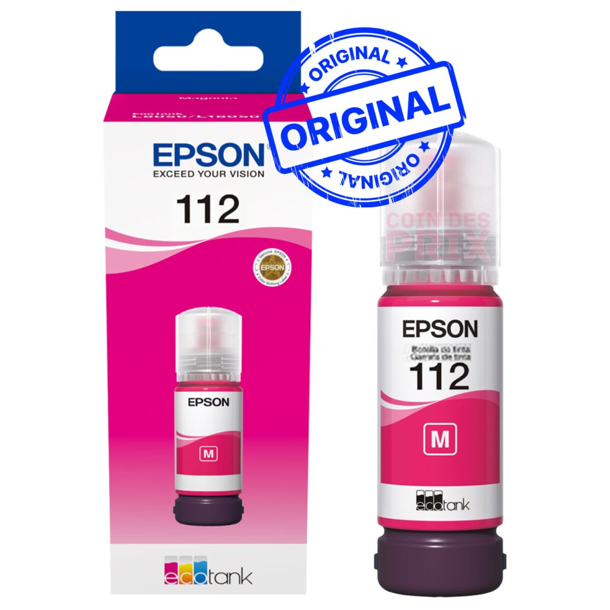 Epson 112 Magenta - Bouteille d'encre Epson EcoTank d'origine (C13T06C34A)