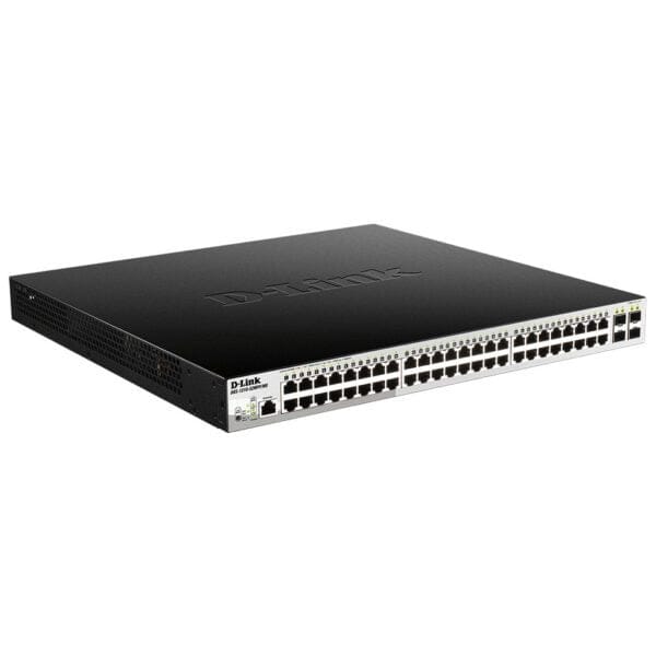 Switch Administrable D-Link 48 ports 10/100/1000BASE-T PoE + 4 ports Gigabit SFP (DGS-1210-52MPP)